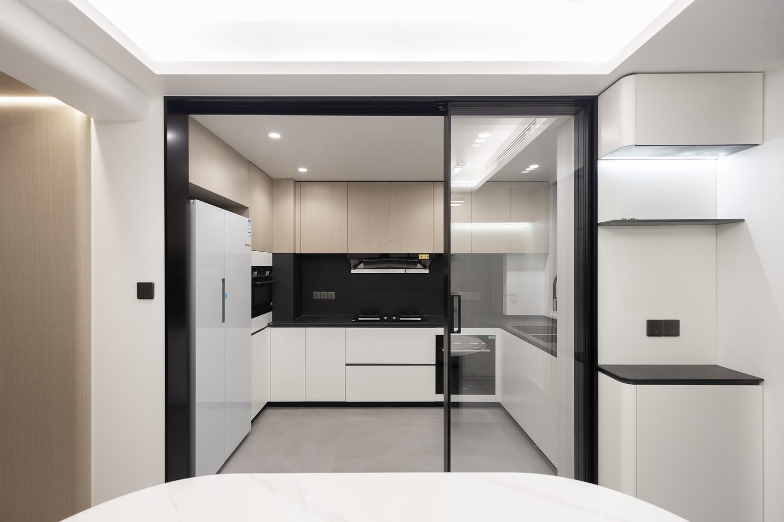 Kitchen integrated custom cabinets and storage units