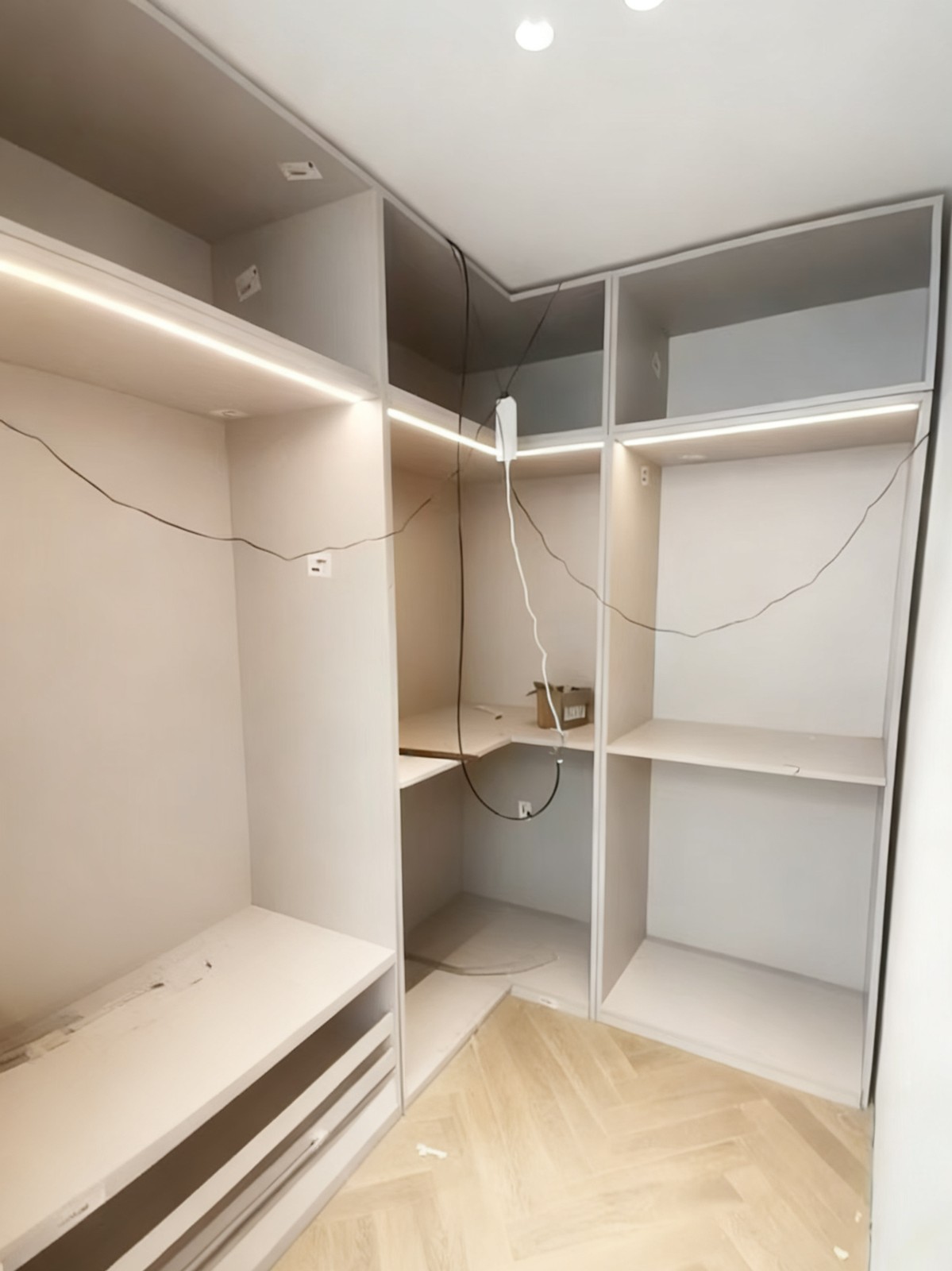 Custom wardrobe inside wardrobe room