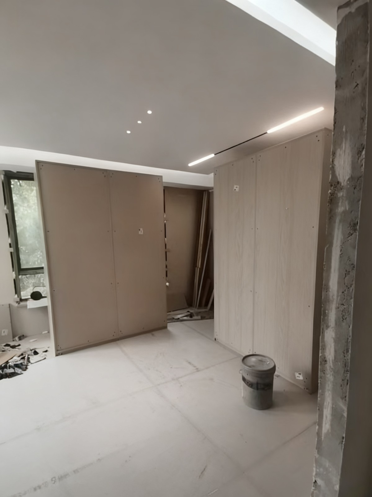 Bedroom wardrobe being assembled