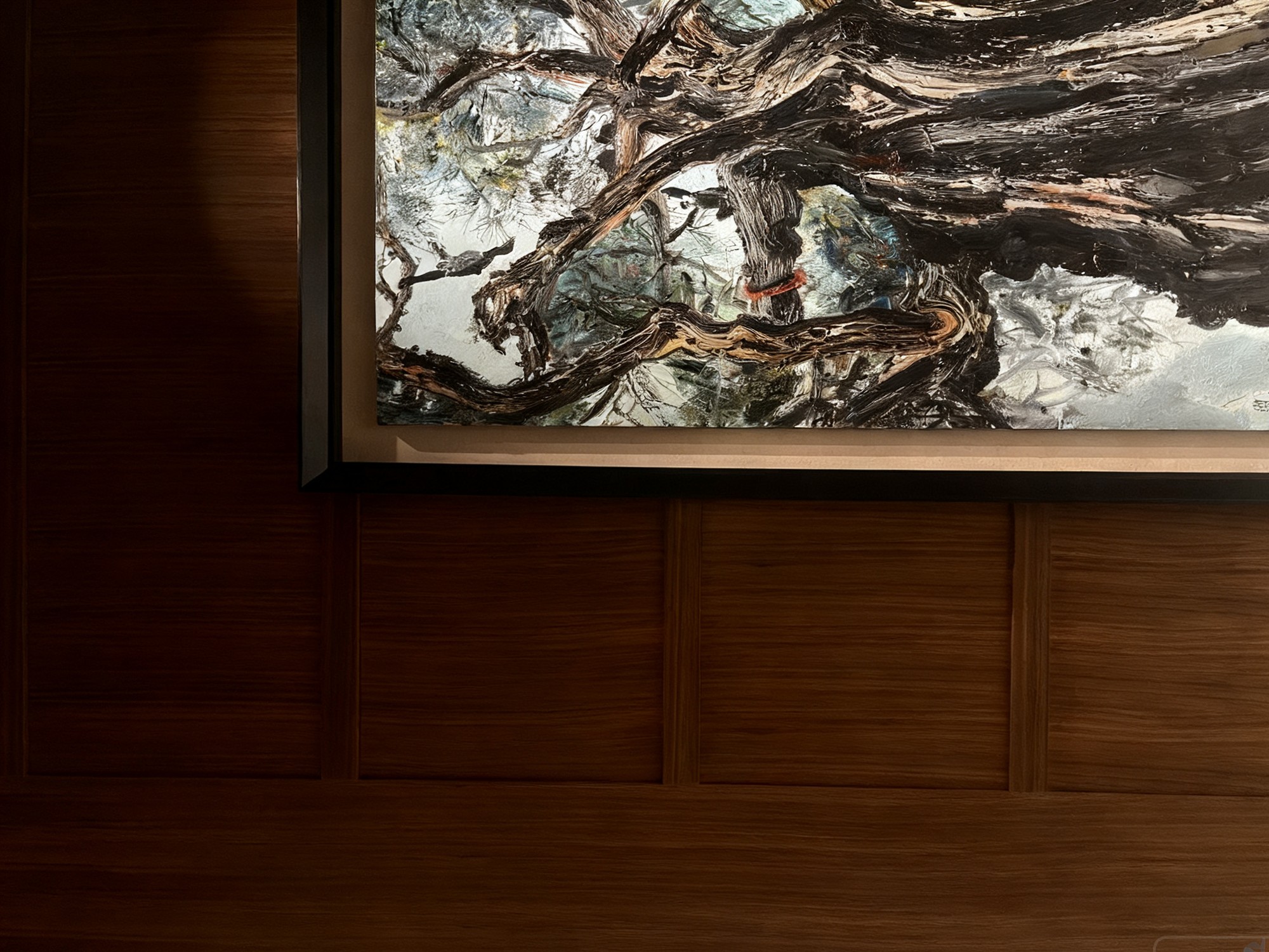 Walnut wall paneling