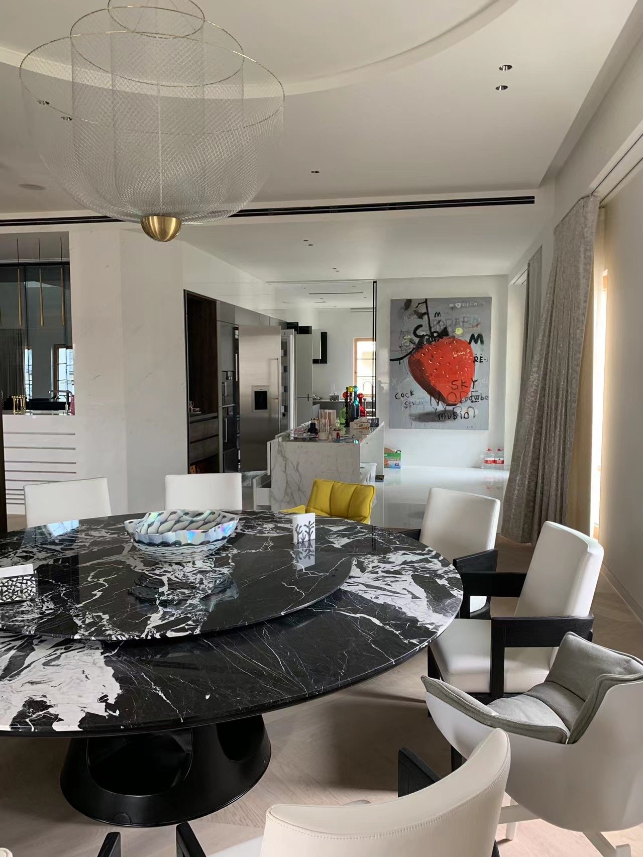 Dining room and open kitchen